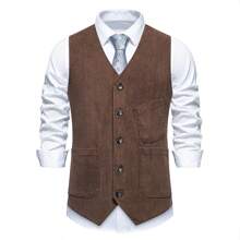 New Men's Retro Corduroy Fabric Vest