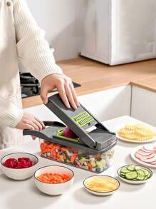 1/16 Pieces/Set, Vegetable Slicer, Multifunctional Fruit Slicer, Snap On Fresh-Keeping Box Manual Food Grinder, Vegetable Slicer, Container Cutter, Onion Slicer, Household Potato Shreds, Kitchen Supplies, Kitchen Small Tools, Dormitory Essentials, Multifunctional Vegetable Slicer, Potato And Radish Slicer, Vegetable Slicer And Slicer