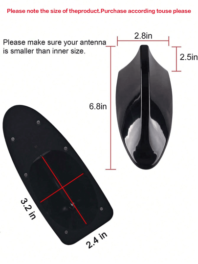1 pieza Aleta de tiburón para antena de techo de automóvil