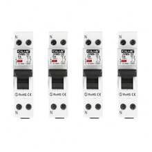 CILIA CILIA Interruttore automatico miniaturizzato 4 pezzi, DPN 1P+N 220V 1 modulo, 4,5KA 30MA C6/10/16/20/25/32