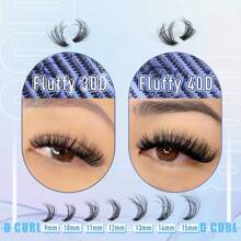 560pcs High Capacity Eyelash Extension Kit - DIY Eyelash Extension, Includes 30D, 40D, 60D, 80D Lash Clusters, D Curl Mink-Like Individual Lashes, 10-18mm Mixed Length Lashes - D - 查看 6