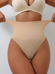 1 pezzo Perizoma a vita alta con controllo addominale per donna [Traspirante + Aderente], [Taglia piccola, si prega di ordinare 1-2 taglie in più per una vestibilità più ampia], Pantaloncini modellanti sportivi, Shapewear per vita scolpita, Pantaloncini sexy modellanti per sollevare il lato B - Albicocca - Visualizzare 5