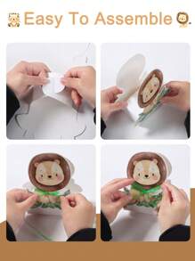 12 pièces Boîte cadeau thème animal, Mini boîte cadeau animal de la jungle avec ruban vert, boîte d'emballage style animal de la jungle pour la décoration de salle de fête d'anniversaire, baby shower, faveurs de fête de printemps