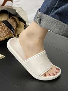 Women's Slippers - New Casual Vacation Travel Portable Foldable Plastic Slippers, Ultra-Lightweight Soft-Soled Comfortable Quiet Anti-Slip Indoor Bathroom Slippers, Unisex Couples Large Size Lightweight Clean Antibacterial Odor-Resistant White EVA Women Slippers, Simple Hotel Home Bathroom Anti-Slip Women Shoes, Outdoor Beach Swimming Fashionable Plus Size Comfortable Open-Toe Women Sandals, Home Slippers, Plastic Slippers, Women Boots, Women Slippers - White - View 7