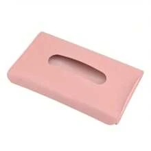 1pc PU Leather Car Sun Visor Tissue Box Holder - Fashionable Car Interior Storage Solution With Elastic Band, Available In Light Blue, Pink, Beige And Black Colors, Car Tissue Box Dispenser