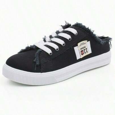 春季新款白色平底休闲帆布便鞋