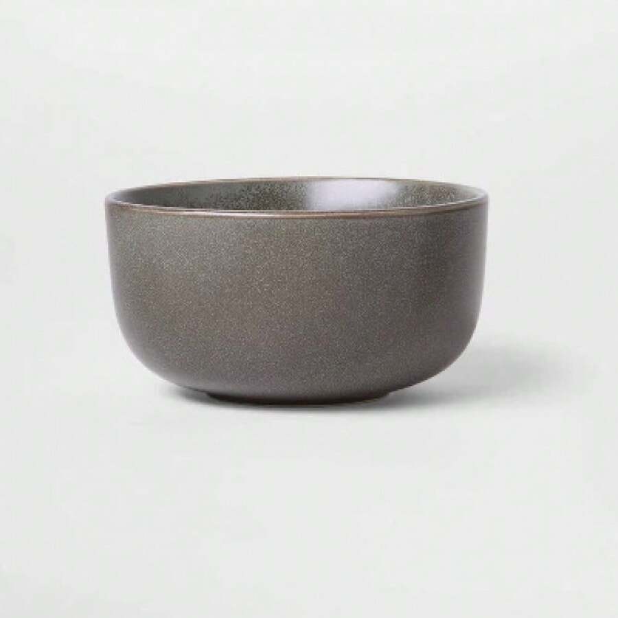 23oz Tilley Stoneware Cereal Bowl Gray/Brown Modern Round Glazed Dining Bowl, Microwave & Dishwasher Safe - 深灰色 - 查看 1
