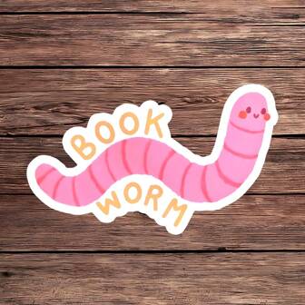 1PC Book Worm Vinyl Sticker – Cute Reading Lover Decal For Laptops, Notebooks, Water Bottles & More | Adorable Bookish Gift For Students, Teachers & Bibliophiles | Waterproof, Aesthetic