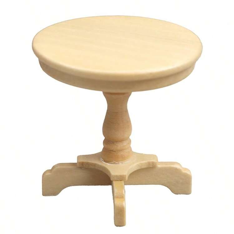 1pc 1:12 Dollhouse Miniature Furniture Model Living Room Micro Scene Whitewood Square/Round Coffee Table, Suitable For Gifts - Multicolor - View 17