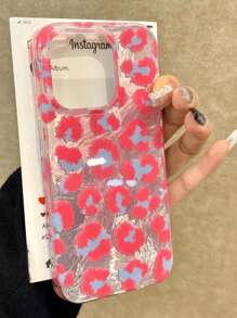 Funda de teléfono de moda sencilla de felpa de plata con estampado de leopardo rosa y textura de plumas, compatible con iPhone 16/iPhone 16 Pro Max/iPhone 15, iPhone 15 Pro Max pintado, funda de teléfono Apple iPhone 13, P14 Women P11 Soft Shell P12 Anti-Caída XS.XR iPhone 16 Pro Max/iPhone 15 Phone Case/78P.78GES2/A14/A15S23U/A50A12A32A52A72A51A21SA13A14S22ultraS23A33A53S20FE