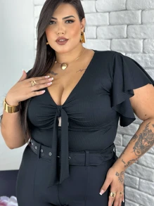 Plus Size Blouses - Black - View 3
