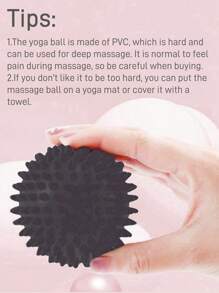 1PC Yoga Ball Yoga Supplies Thorn Ball Massage Acupoint Fascia Ball Relaxation Decompression Hedgehog Ball - Black - View 3