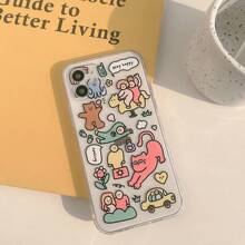 GUCADI 1pc Transparent Funny Cat Cartoon Personalized Soft Protective Phone Case Compatible With Apple IPhone 16/15/14/13/12/11/X/7/MINI Series