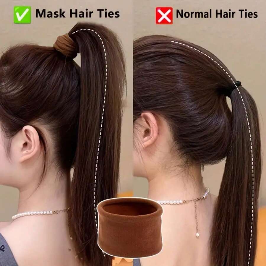 5pcs/Set Colorful Nylon Elastic Hair Ties, Hair Scrunchies & Bands For Women & Girls