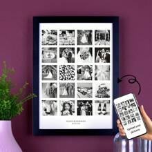 1PC Personalised Twenty Photos Wedding Print, Personalized Anniversary Canvas Wall Art, Custom Valentines Photo Collage, Our Anniversary Print, Special Anniversary, Couples Print, Memories Collage Posters, Optional Frame