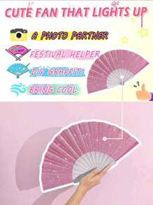 9英寸透明手持风扇，适用于婚礼、节日、舞蹈、派对、舞会、俱乐部、电子舞曲等场合。 - 彩色 - 查看 4