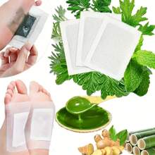 100 片天然深层清洁草本足贴，日常护理贴，可缓解压力，帮助睡眠和缓解脚冷，成人足部药膏，含生姜、竹炭、薰衣草和草本贴片 - 彩色 - 查看 2