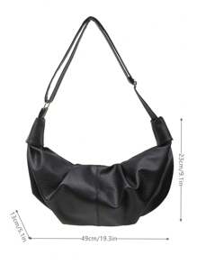 peach tree 1 件 PU 皮革新月斜挎包，可调节肩带，拉链开合，适合年轻人的休闲斜挎包，适合春季、圣诞节、男女通用的礼物