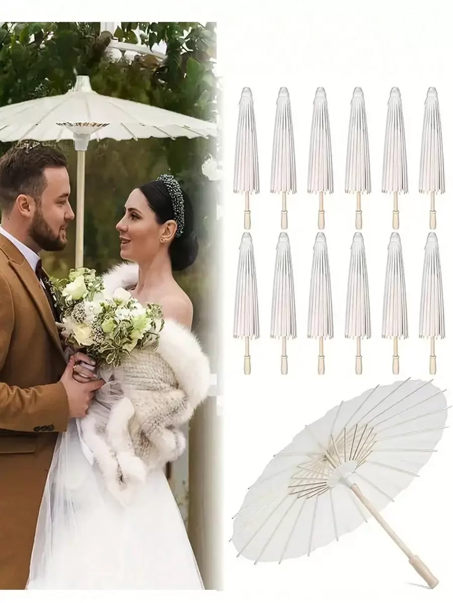 1 pezzo Ombrello rotondo di stile cinese tradizionale in carta, ombrello di carta bianca da dipingere a mano, ombrello di carta oleata, per giochi di festa, attività festive, forniture per feste, accessorio per pittura fai-da-te, decorazione per matrimoni, fotografia, danza e feste, accessorio per cucito, set di cucito, matrimoni, cucito, artigianato, misurazione