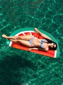 1pc Inflatable PVC Pineapple/Watermelon Pool Float, Swimming Pool Lounge Chair, Beach Essentials, Swimming Game, Beach Accessories - Multicolor - View 2