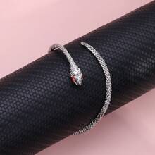 1pc Punk Snake Shape Bracelet For Women Fashion Simple Silver Color Zirconia Adjustable Cuff Bracelet Wedding Jewelry Gifts