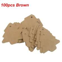 100 Piezas/pack Etiquetas De Ropa Con Forma De Corazón/redondas/florales, Colores Marrón/blanco/negro Opcionales, Se Utiliza Para Ropa, Cocina, Horneado, Etiqueta En Blanco