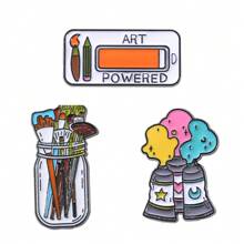 3 Stücke Ölmalerei Pinsel & Farbe Design Metall Brosche, kreativer Stil Pin für Kleidung, Tasche, Charm, Schule, Kpop Rucksack, Lehrer Zubehör, Taschencharms, süße Büro Accessoires, Hemden, Jacken, Schmuck, Weihnachten, Halloween, Herbst-Winter Accessoires, geeignet für Jugendliche, Jungen, Männer, Lässig, Outdoor, Sport, Urlaub, Abschlussgeschenke, Geburtstag, Alltagskleidung, witzige Lehrergeschenke, Kostümzubehör - Verschiedenfarbig - Übersicht 3