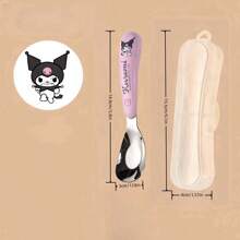 Cuchara para comida de bebé de acero inoxidable 304 con diseño de personajes de dibujos animados , cubierto de bebé