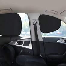 Static Adsorption Car Side Door Glass Shading Baffle, Car Sunshade Baffle, Car Privacy Anti-Peeping Curtain, Car Anti-Ultraviolet Cooling Kit, Simple Adsorption Installation, Foldable Storage, Does Not Take Up Space - Black - View 8