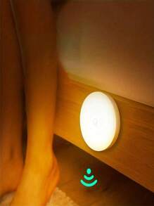1pc/3pcs/6pcs Motion Sensor Under Cabinet Light, USB Rechargeable Round Night Light, Warm/White Available, For Bedroom, Kitchen, Hallway, Closet, Bedside, Office Space Lighting, Portable Lamp With Magnetic Attachment, Soft Lighting