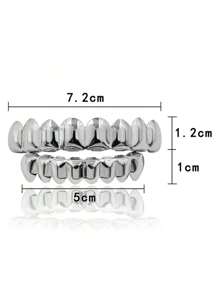 1 peça Grillz estilo Hip-Hop com 8 dentes lisos