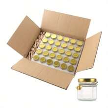 Mini Glass Honey Jars-1.5 Oz, 50 Pack Hexagon Honey Jars With Wooden Dipper, Gold Lid, Bee Pendant, Rope, Mini Honey Jars With Dipper, Perfect For Wedding Favors, Party Favors - 黃色 - 查看 8