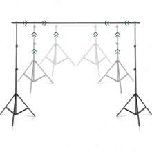 2x2M/ 2x3M Heavy Duty Photography Studio Backdrop Stand Quick Release Screen Background Support Kit Metal Stable - Black - View 2