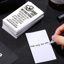 50/100 Pcs Unbranded Washing Instruction Cards For T-Shirts & Shirts, Care Guide Inserts For Small Business Packaging, Customer Instruction Cards, Small Online Shop Packaging Inserts