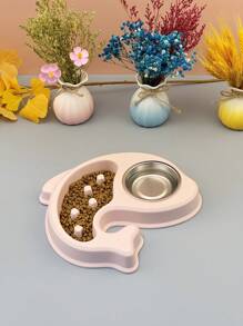 Tigela de comida e água para cães/gatos 2 em 1 de aço inoxidável anti-engolir, ideal para animais de estimação