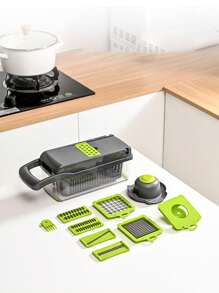 1/16 Pieces/Set, Vegetable Slicer, Multifunctional Fruit Slicer, Snap On Fresh-Keeping Box Manual Food Grinder, Vegetable Slicer, Container Cutter, Onion Slicer, Household Potato Shreds, Kitchen Supplies, Kitchen Small Tools, Dormitory Essentials, Multifunctional Vegetable Slicer, Potato And Radish Slicer, Vegetable Slicer And Slicer