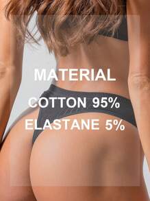 7Pcs/Set Women's Cotton Low-Rise Panties Thongs Underwear Comfortable Breathable Female Lingerie - 彩色 - 查看 4