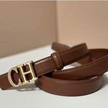 女士腰带，金色 CH 扣 - 适合牛仔裤、连衣裙、休闲装和街头服饰，多功能配饰 | 适合日常通勤、派对、婚礼等夏季、学校秋季、秋季、万圣节 - 彩色 - 查看 11