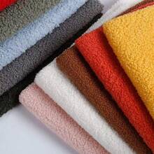 1 Stück 20 x 63 Zoll breiter Uni-DIY-Stoff, Teddy Kurzhaar Plüsch Dekorationsstoff, vorgeschnittene Oblongs für Heimwerken, Nähen, Quilten