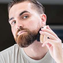 Men's Beard Brush With Cruelty-Free Vegan Bristles - Apricot - View 2