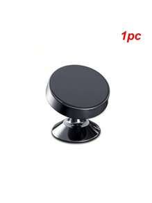 2pcs/Set Alloy Magnetic Car Phone Holder, Universal Dashboard Car Phone Mount, 360° Rotation, Compatible With IPhone, Etc, Black & Silver