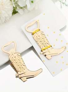 1 pezzo Apribottiglie a forma di stivale dorato, accessorio bar creativo per festival, matrimoni, feste, birra, lattine