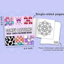 Patrones cómodos: Libro para colorear para adultos y niños, audaz y fácil, diseños simples y grandes para relajación con patrones acogedores y mandalas encantadores (Colorear audaz y fácil), Día de la Madre, regalo para mamá