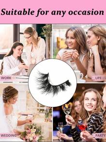 7 对拉长眼部、5D 浓密、卷曲蓬松的假睫毛