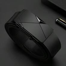 Men's Upgraded Automatic Buckle 2-Layer Cowhide Leather Belt, Versatile Classic Waist Belt - A - View 13