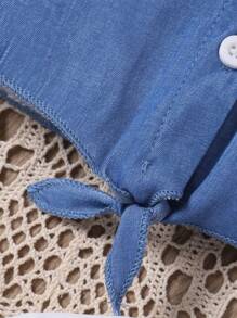 2pcs/Set Young Girl Casual Butterfly Print Dress + Fashion Cap Sleeve Collar Blouse