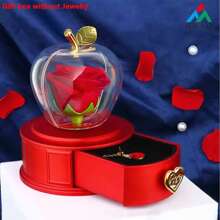 1 pieza Caja de regalo con flor de rosa, caja de embalaje para joyas como anillos, aretes, collares, adecuada para compromiso, propuesta, Día de la Madre, Día de San Valentín