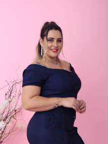 PLUS SIZE BEGALINE CROPPED BLOUSE PLUS SIZE 46 To 52 - Navy Blue - View 5