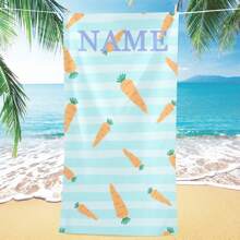 1PC Customized Beach Towels, Customized Carrot Beach Towels, Digital Printing, Carrot Towels With Names, Beach Towels, Suitable For Boys And Girls, Birthday Gifts - Multicolor - View 4