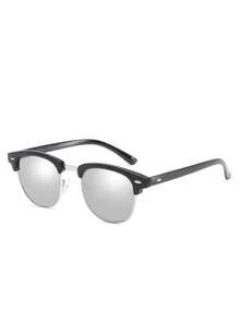 Classic Rivet Design Glasses, Retro Square Frame Fashion Glasses, Unisex Fashion Eyewear - Same Style, Multiple Colors - View 11